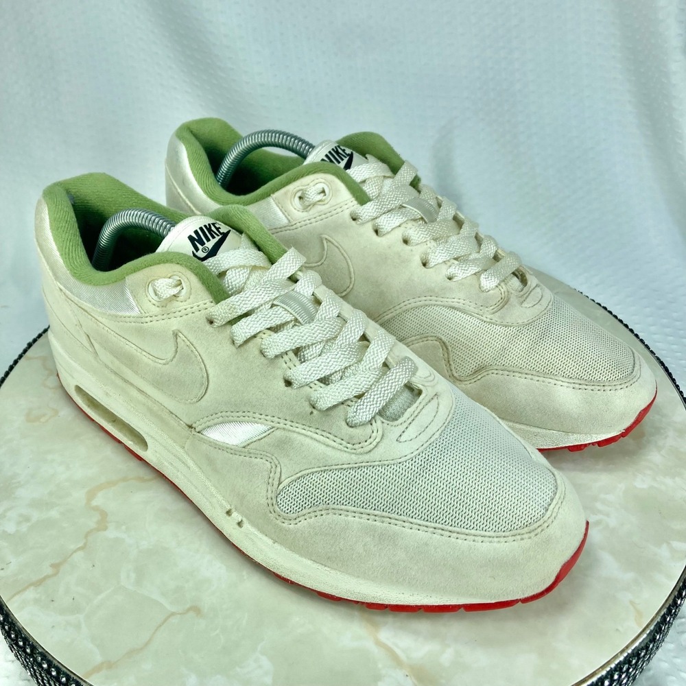 Nike Air Max 1 FB Low Top Sneakers Mens 10 Cream Suede Mesh Streetwear Y2K Shoes